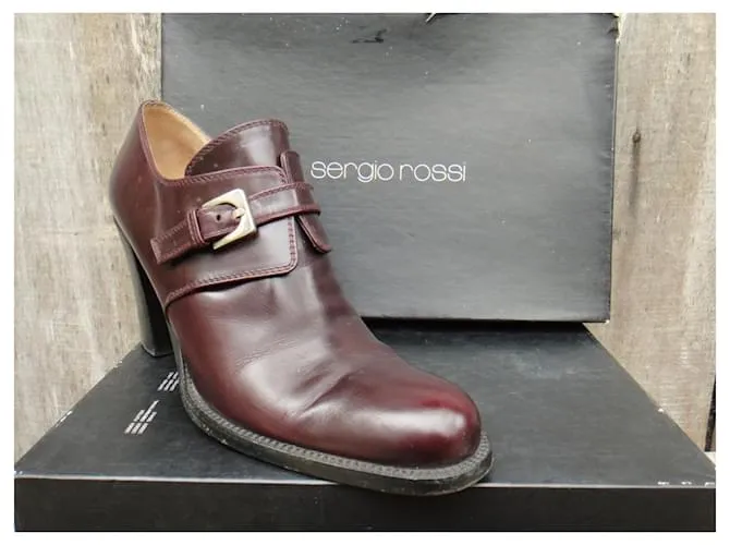 Talla de zapatos con hebilla Sergio Rossi 37 Marrón oscuro 