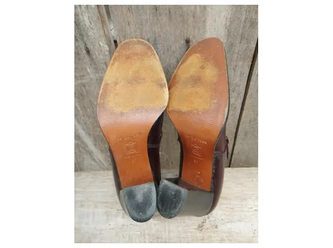 Talla de zapatos con hebilla Sergio Rossi 37 Marrón oscuro 