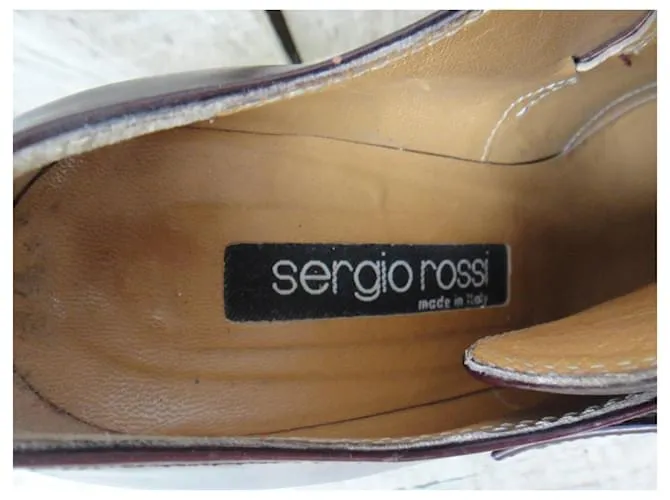 Talla de zapatos con hebilla Sergio Rossi 37 Marrón oscuro 