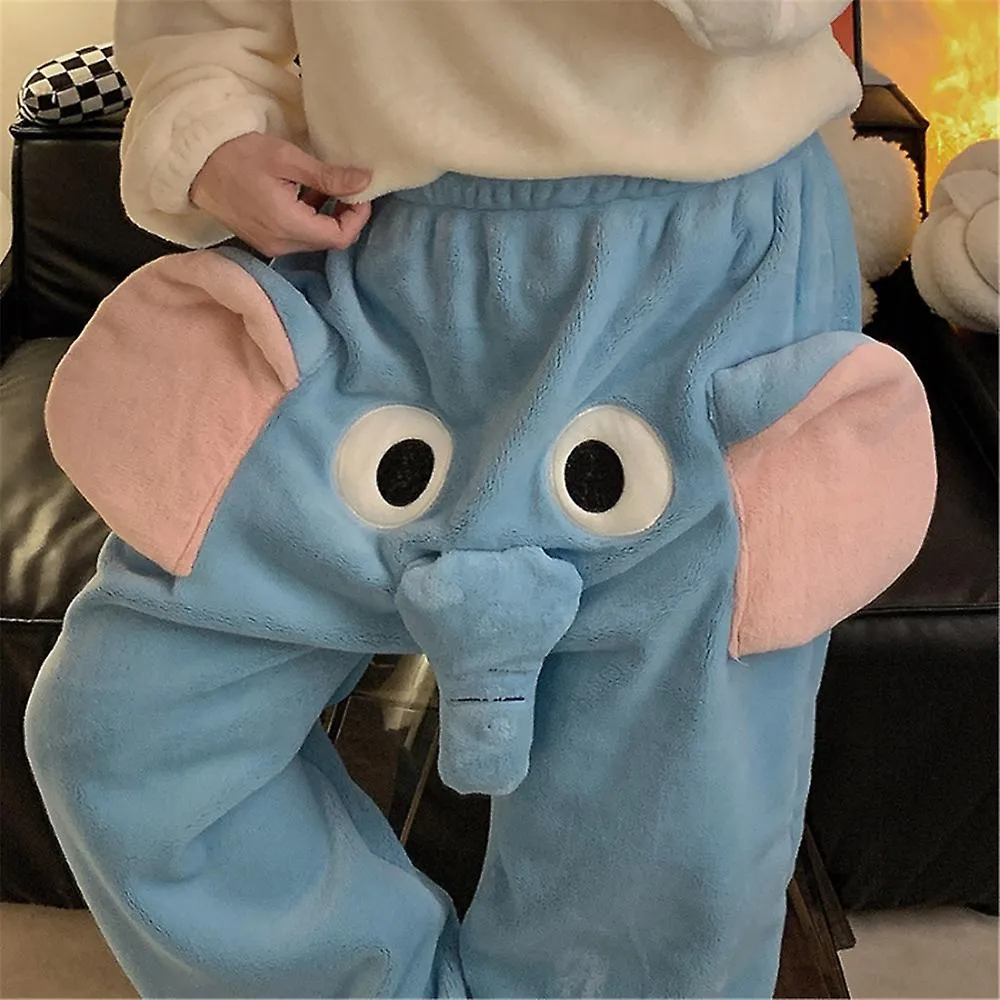 Trompa De Elefante 3d Franela Pijama Pantalones Hombres Mujeres Unisex Pareja Amantes Divertido Dibujos Animados Animal Invierno
