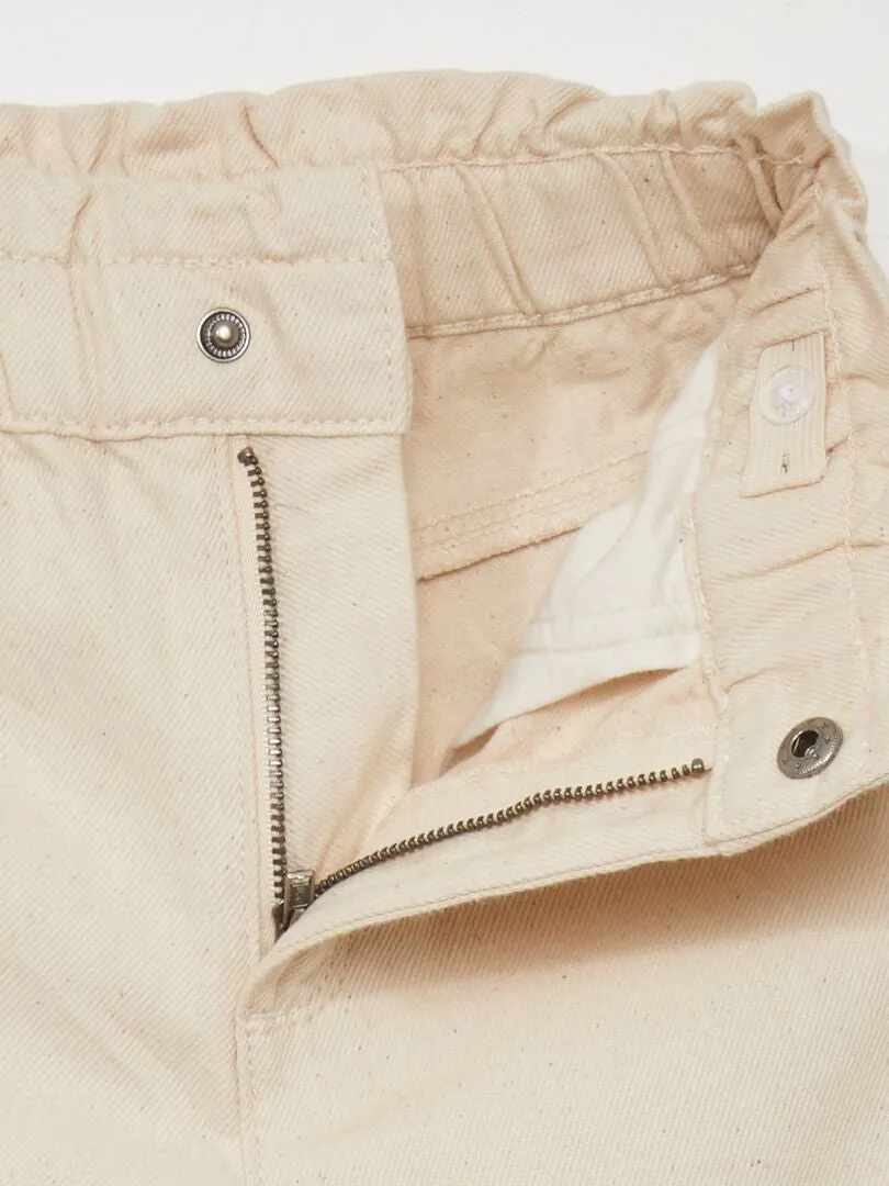 VAQUERO PAPER BAG DE TIRO ALTO  BEIGE
