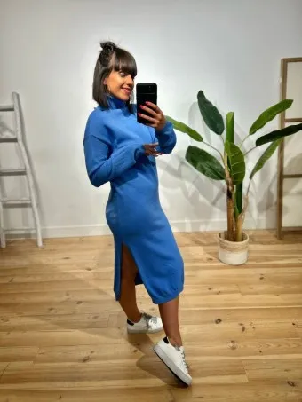 Vestido Básico Punto ANTASYRA Azul
