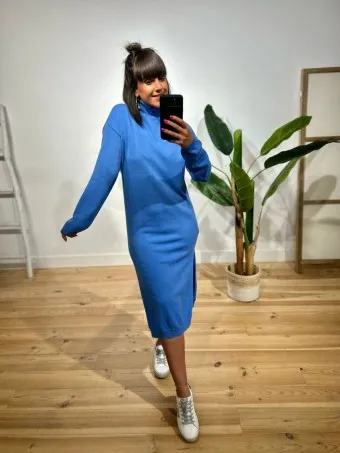Vestido Básico Punto ANTASYRA Azul