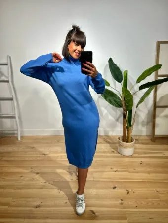 Vestido Básico Punto ANTASYRA Azul