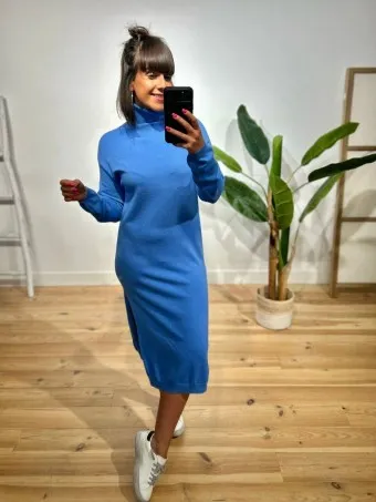 Vestido Básico Punto ANTASYRA Azul