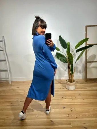Vestido Básico Punto ANTASYRA Azul