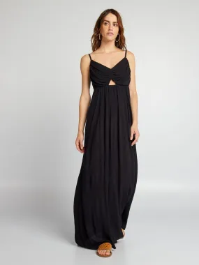 Vestido largo de tirantes finos - negro