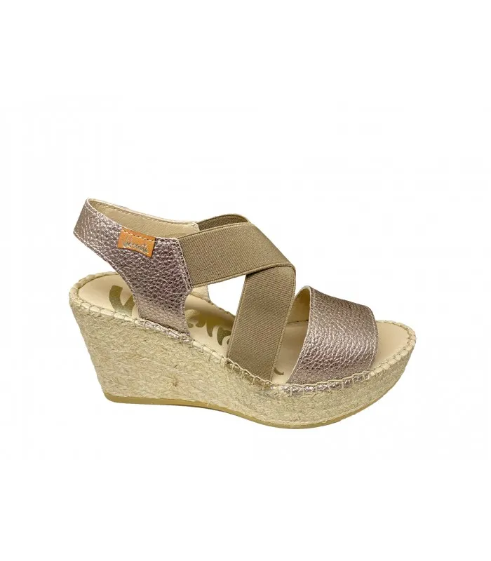 VIDORRETA Sandalia Elasticos Napa Metal Cuer