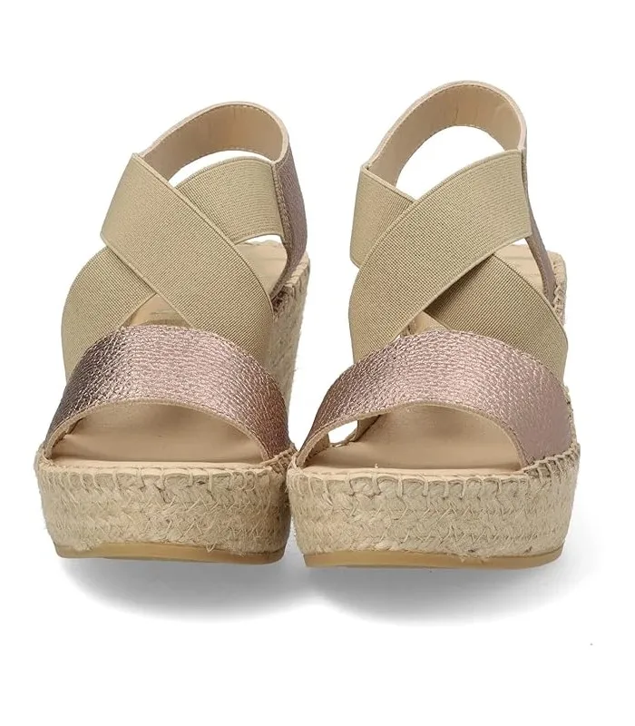 VIDORRETA Sandalia Elasticos Napa Metal Cuer