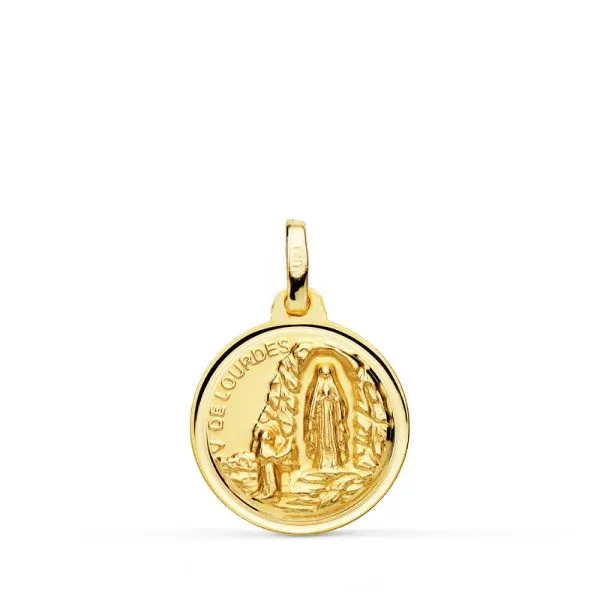 Virgen de Lourdes Oro 16 mm.