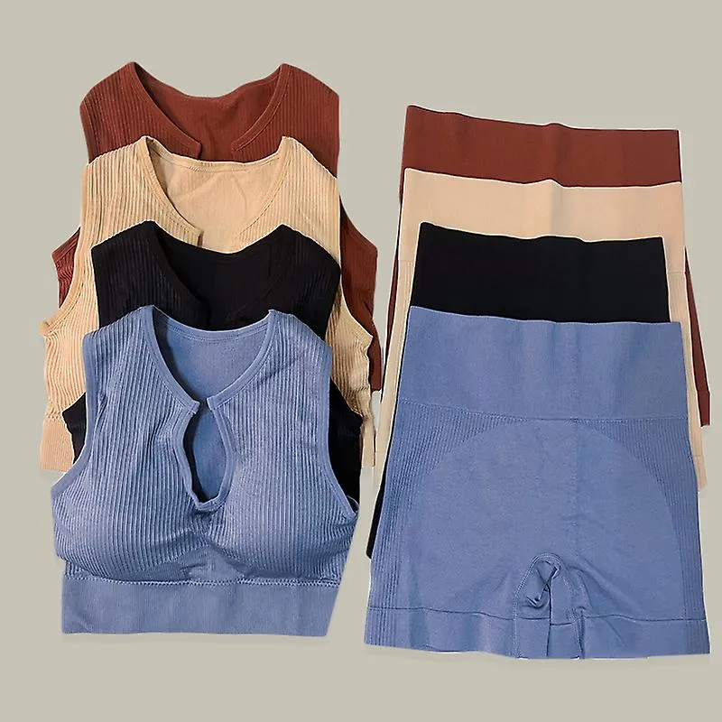 Yoga Set Gym Set Ropa de entrenamiento para mujeres Leggings sin costuras Traje de sujetador deportivo Ropa femenina Pantalones 