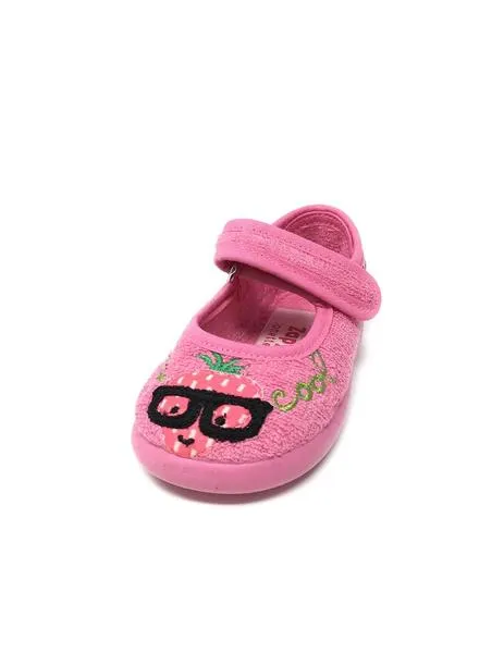 zapatilla de casa rizo rosa