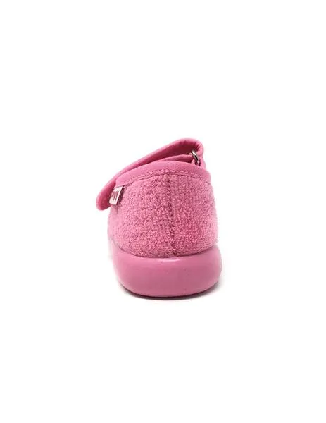 zapatilla de casa rizo rosa