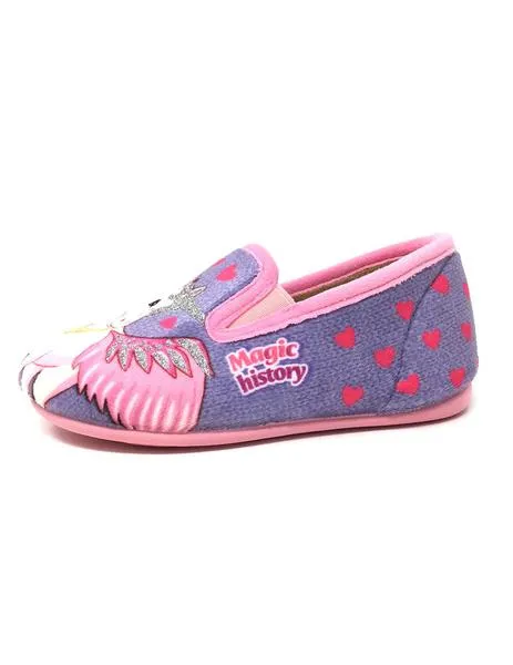 zapatilla de casa unicornio rosa