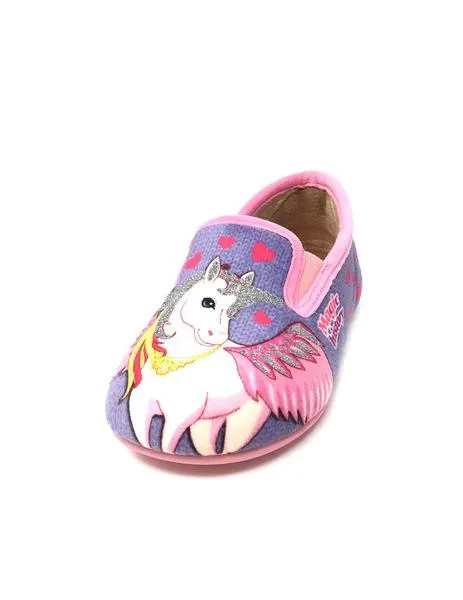 zapatilla de casa unicornio rosa