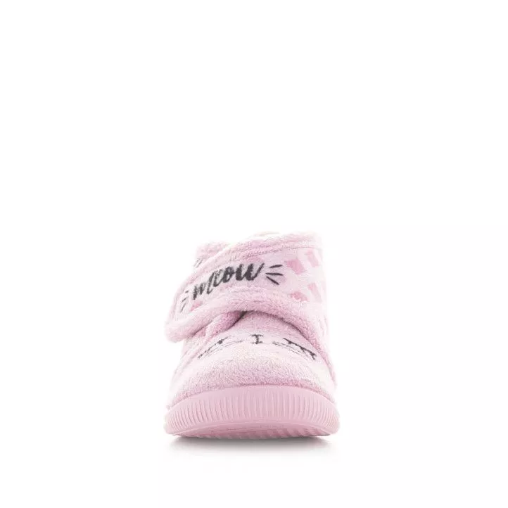 Zapatillas casa Vul·ladi rosas cerradas con dibujo de gatito