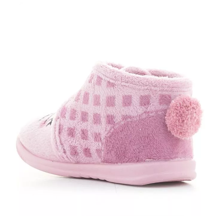 Zapatillas casa Vul·ladi rosas cerradas con dibujo de gatito