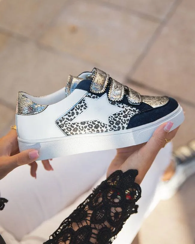 ZAPATILLAS DE MUJER AZULES CON VELCRO  JULIE