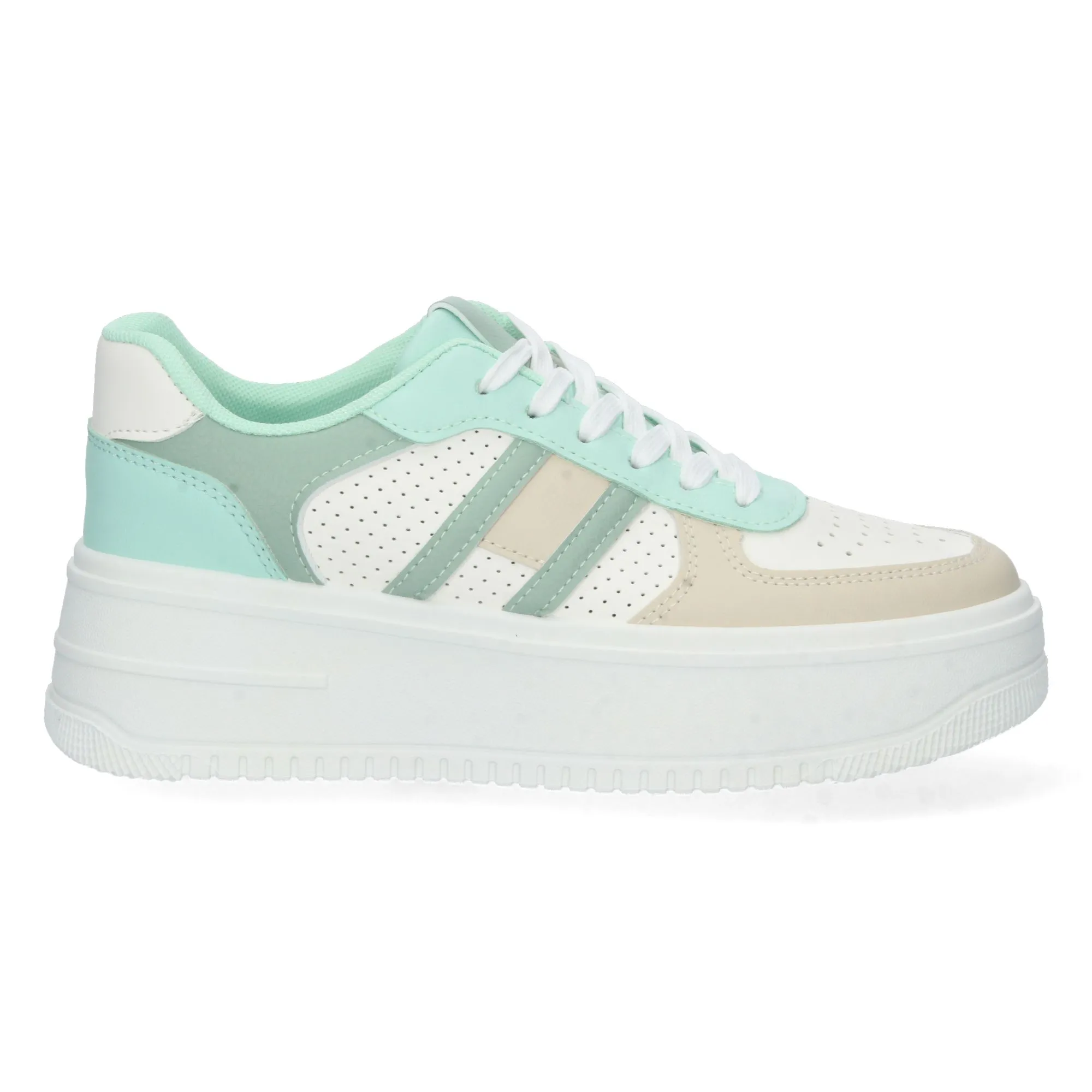 Zapatillas de plataforma comoda mujer color beige