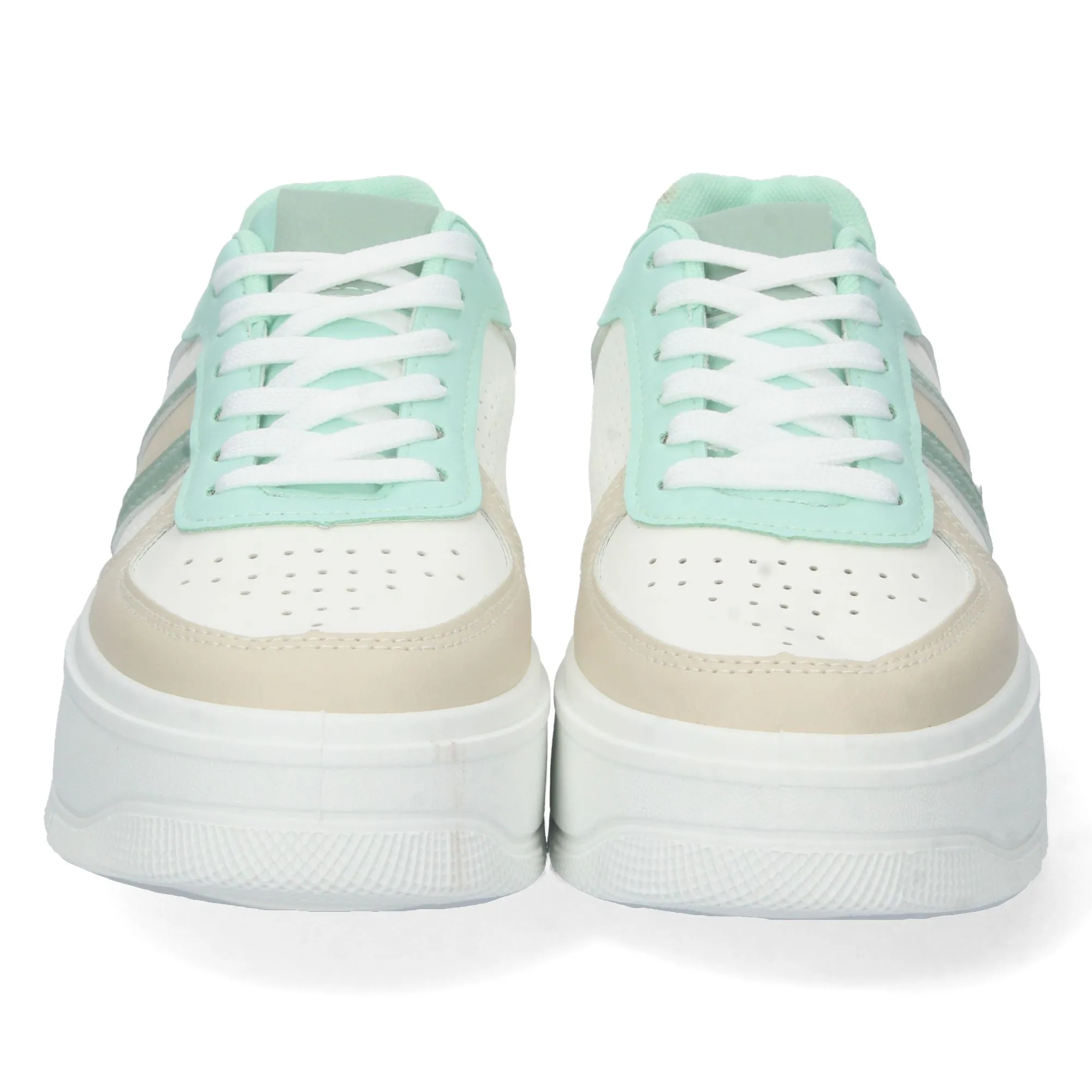Zapatillas de plataforma comoda mujer color beige