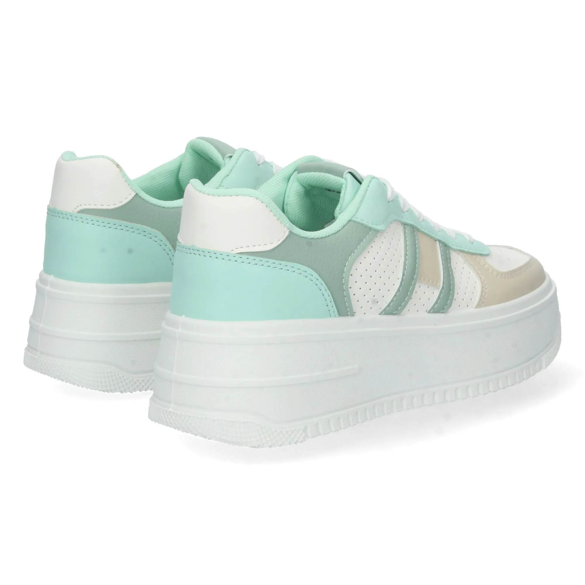Zapatillas de plataforma comoda mujer color beige