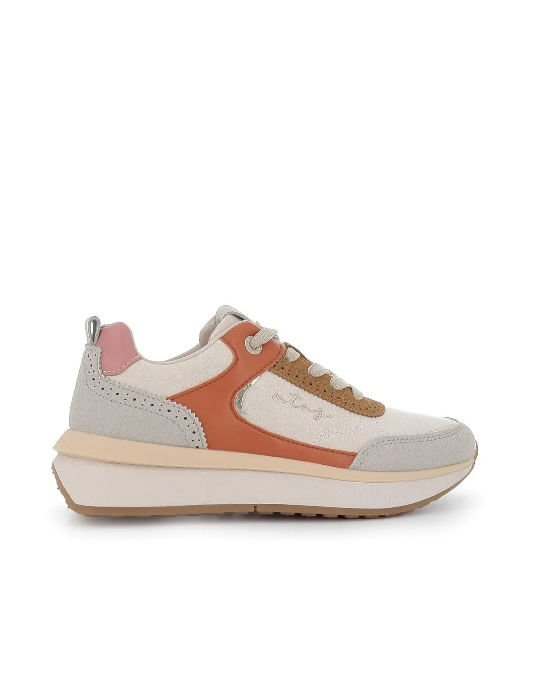 Zapatillas deportivas naranja con plataforma para mujer Mustang