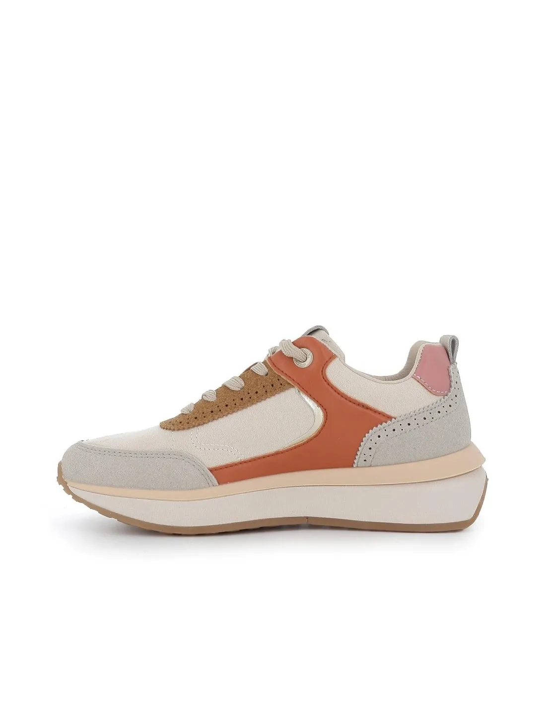 Zapatillas deportivas naranja con plataforma para mujer Mustang