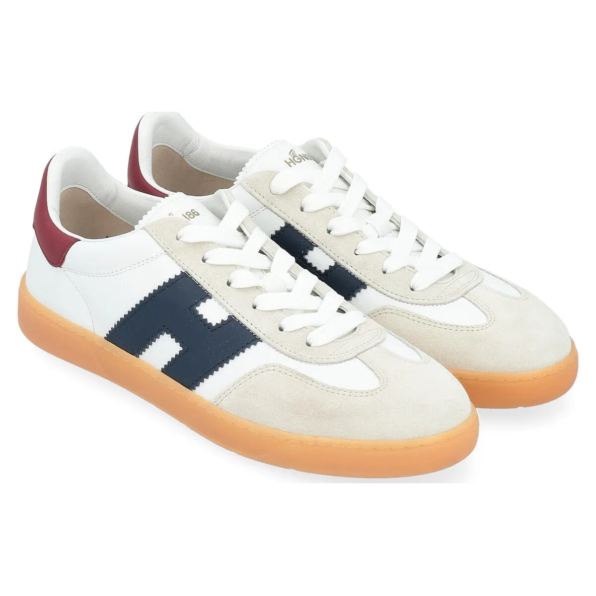 Zapatillas  Fresco en ante y cuero blanco, azul y rojo