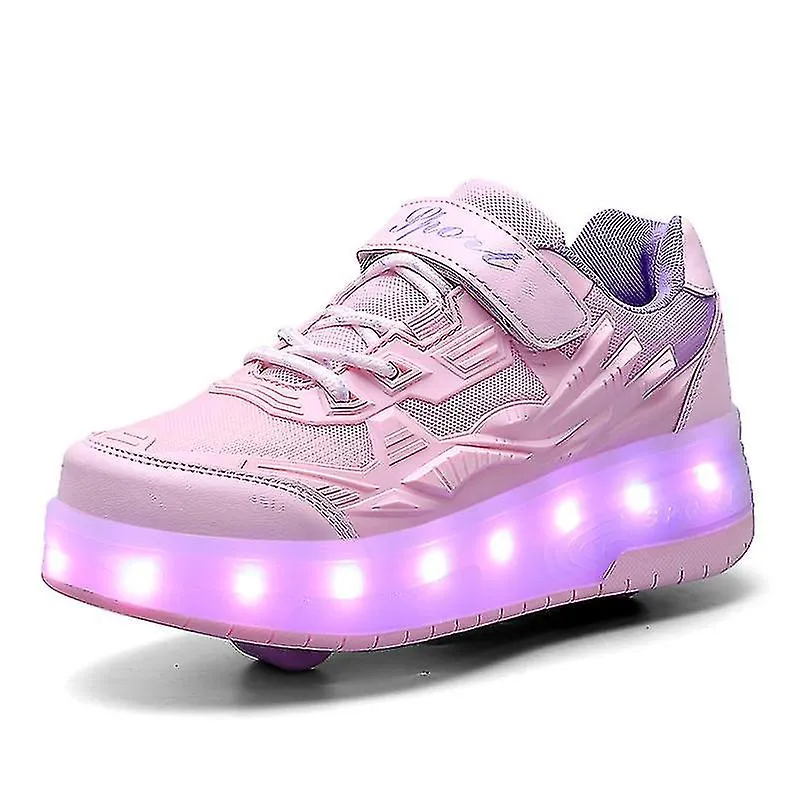 ZAPATILLAS PARA NIñOS ZAPATOS DE DOBLE RUEDA LED LIGHT SHOES Q7YKY