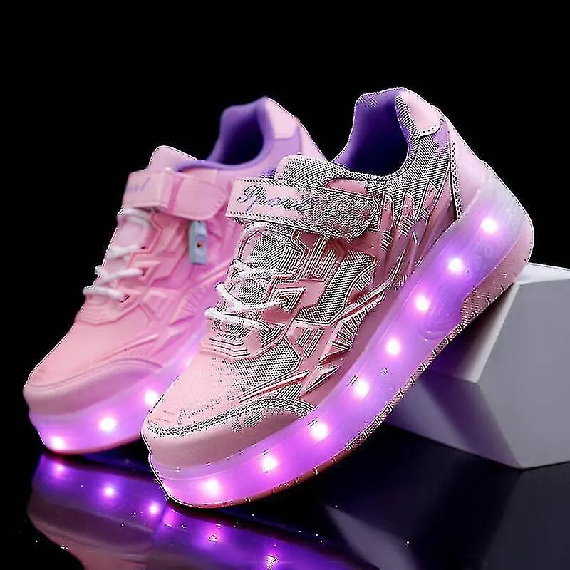 ZAPATILLAS PARA NIñOS ZAPATOS DE DOBLE RUEDA LED LIGHT SHOES Q7YKY