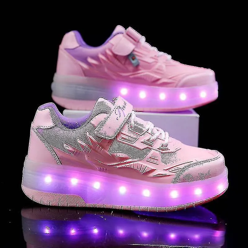 ZAPATILLAS PARA NIñOS ZAPATOS DE DOBLE RUEDA LED LIGHT SHOES Q7YKY