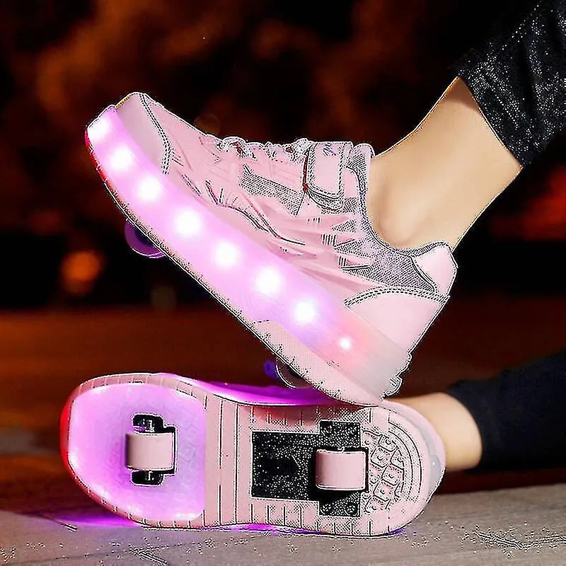 ZAPATILLAS PARA NIñOS ZAPATOS DE DOBLE RUEDA LED LIGHT SHOES Q7YKY