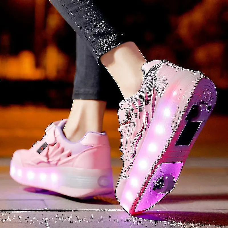 ZAPATILLAS PARA NIñOS ZAPATOS DE DOBLE RUEDA LED LIGHT SHOES Q7YKY