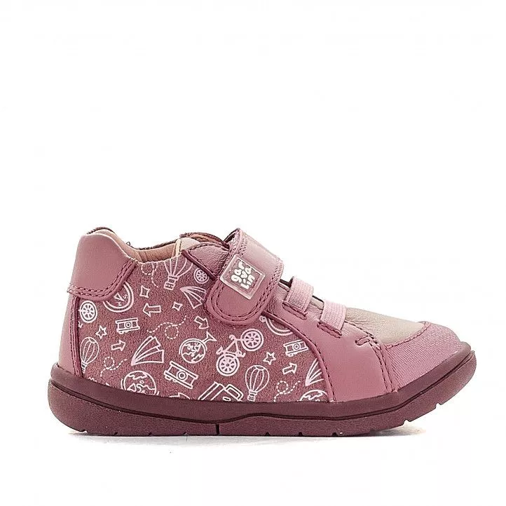 Zapatos abotinados GARVALIN rosas con iconos