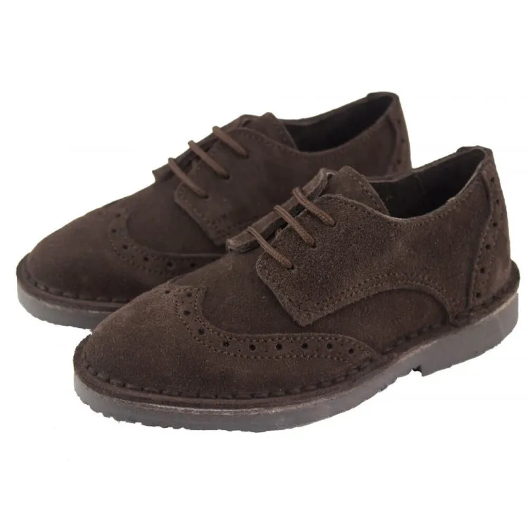 Zapatos blucher de serraje con picados