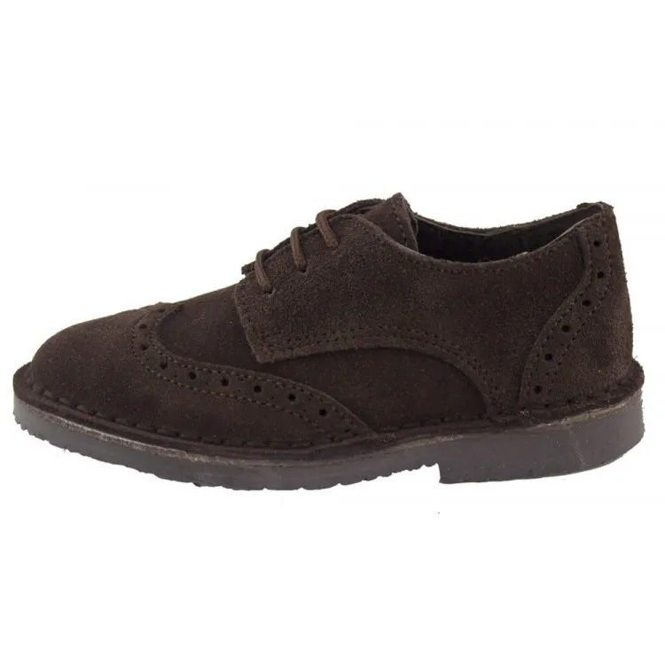 Zapatos blucher de serraje con picados