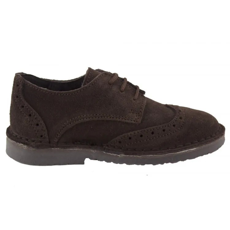 Zapatos blucher de serraje con picados