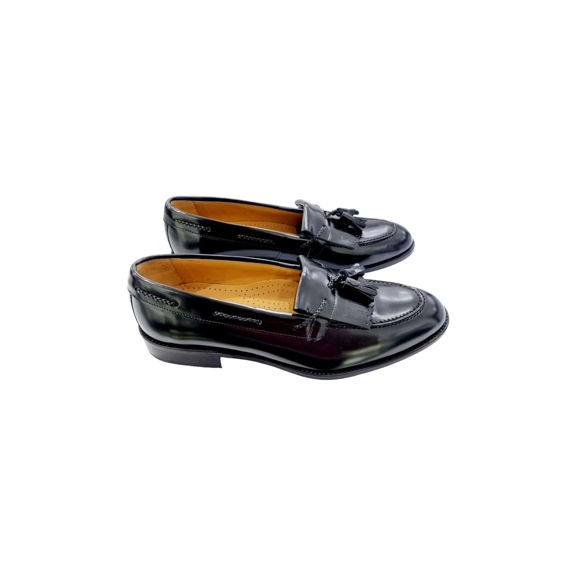ZAPATOS HOMBRE DE VESTIR CON FLECO Y BORLAS NEGRO NEGRO