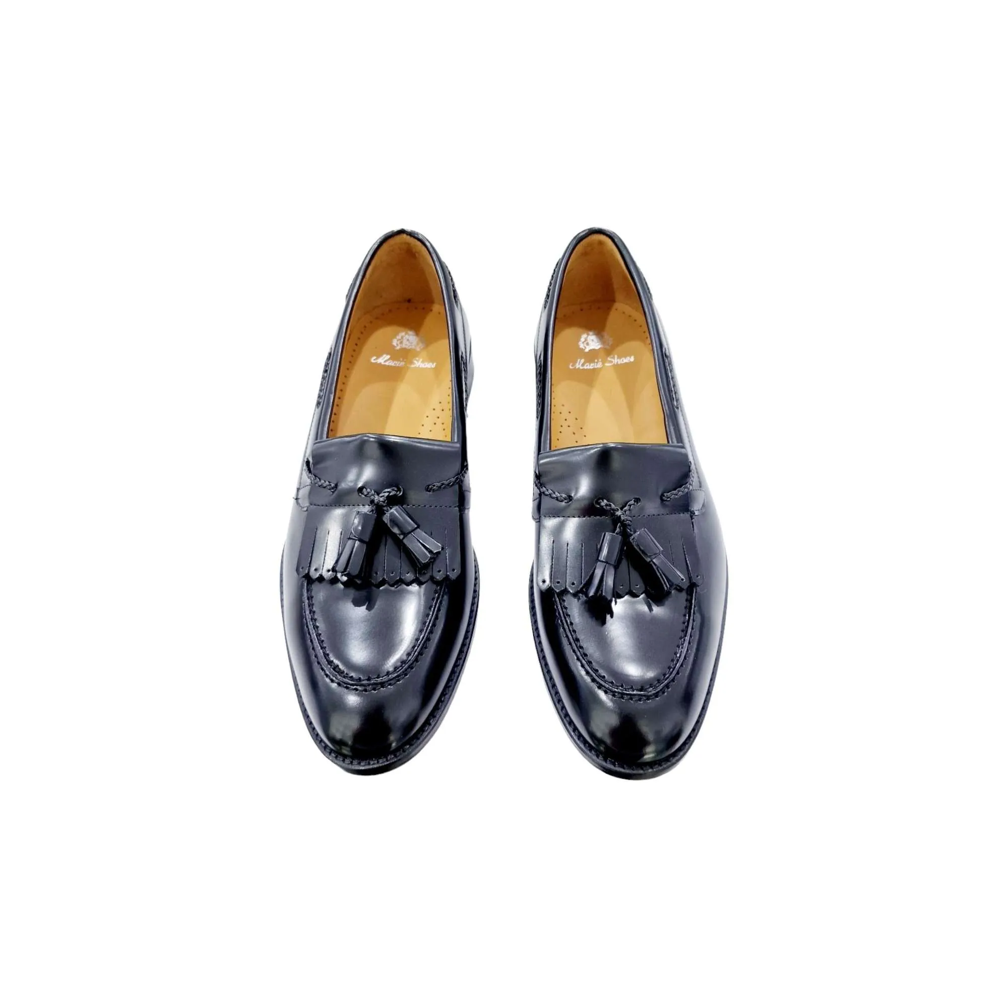 ZAPATOS HOMBRE DE VESTIR CON FLECO Y BORLAS NEGRO NEGRO