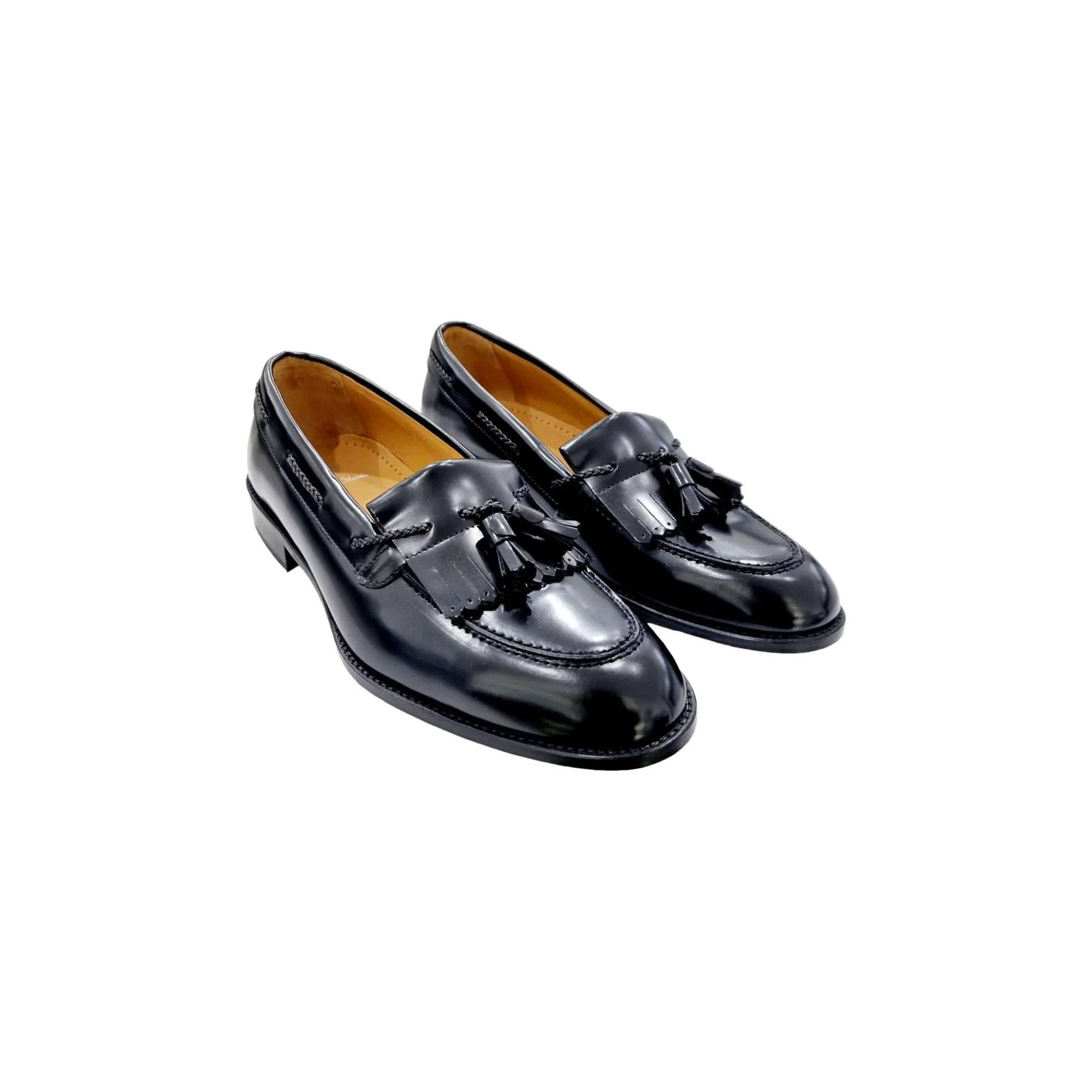 ZAPATOS HOMBRE DE VESTIR CON FLECO Y BORLAS NEGRO NEGRO
