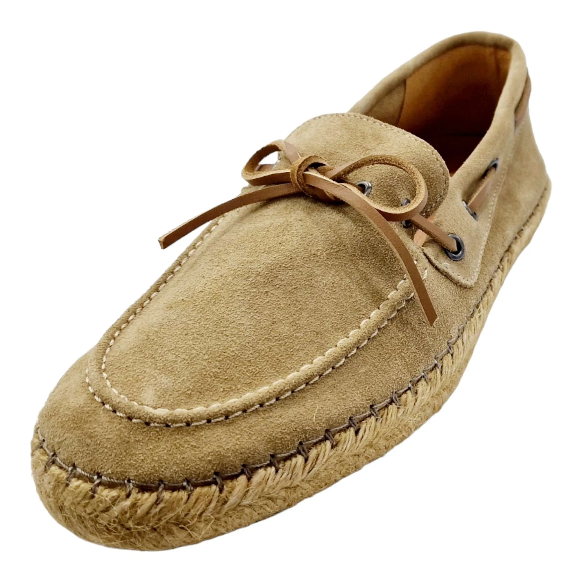 ZAPATOS MOCASÍN HOMBRE SUELA YUTE CORDÓN NÁUTICO BEIG BEIGE