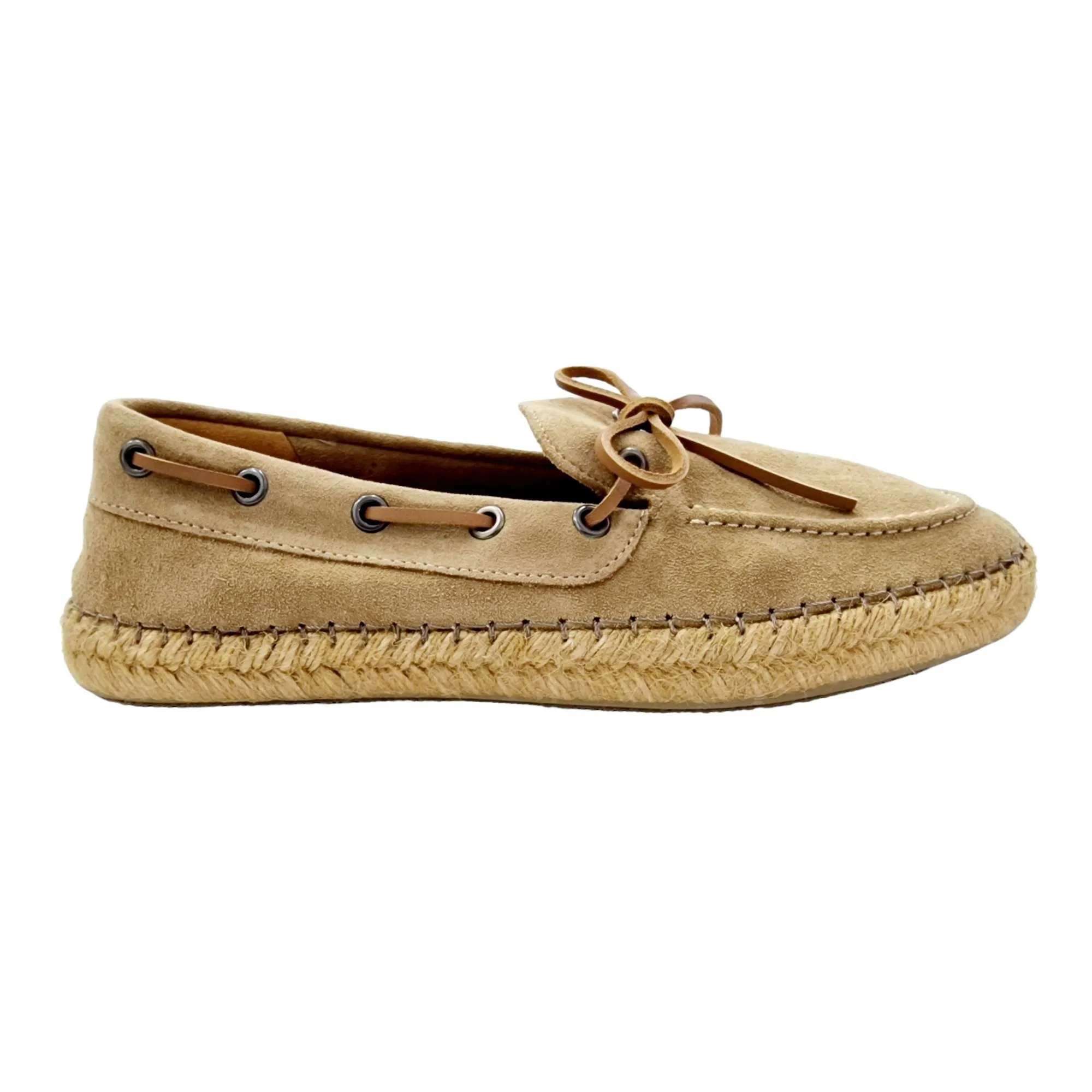 ZAPATOS MOCASÍN HOMBRE SUELA YUTE CORDÓN NÁUTICO BEIG BEIGE