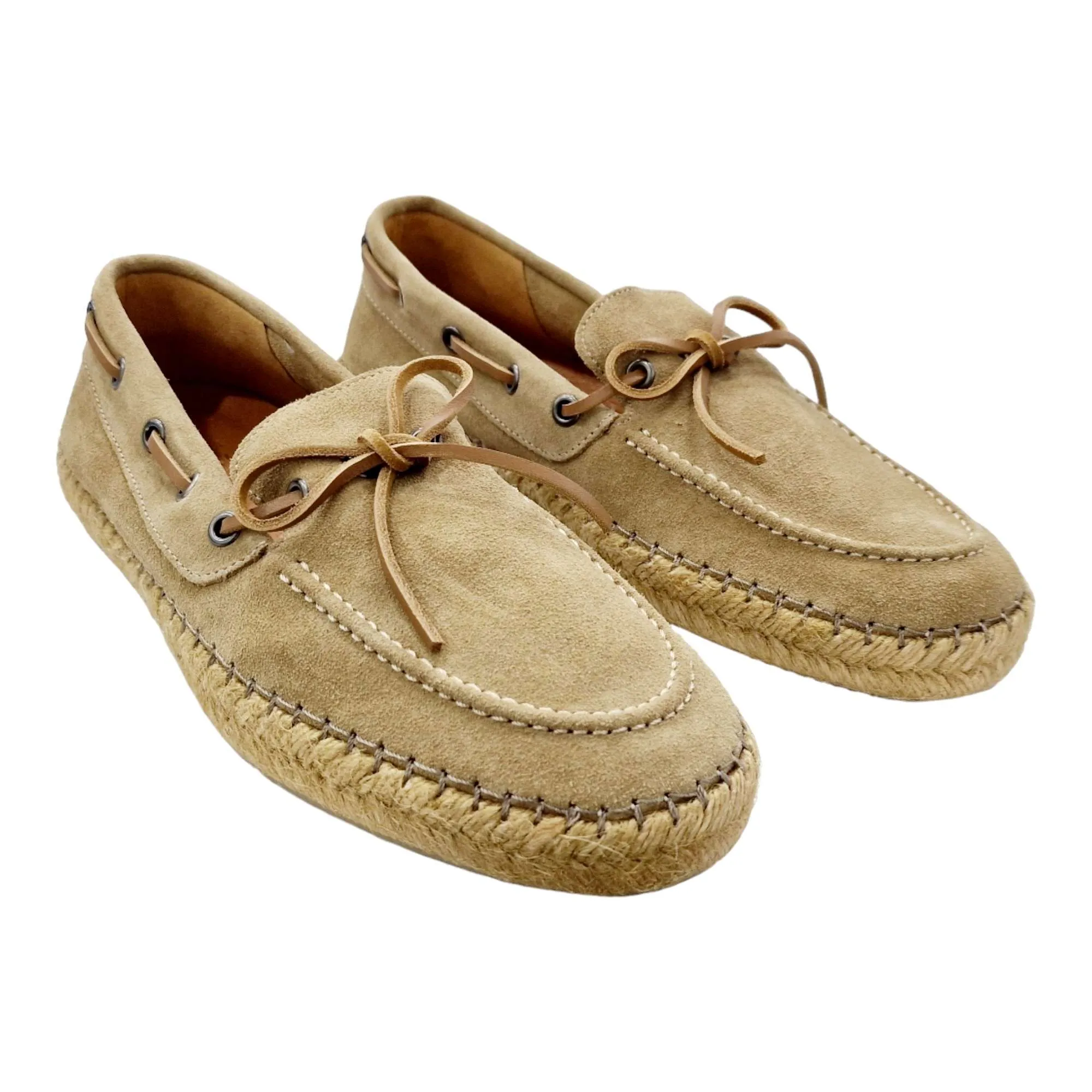 ZAPATOS MOCASÍN HOMBRE SUELA YUTE CORDÓN NÁUTICO BEIG BEIGE