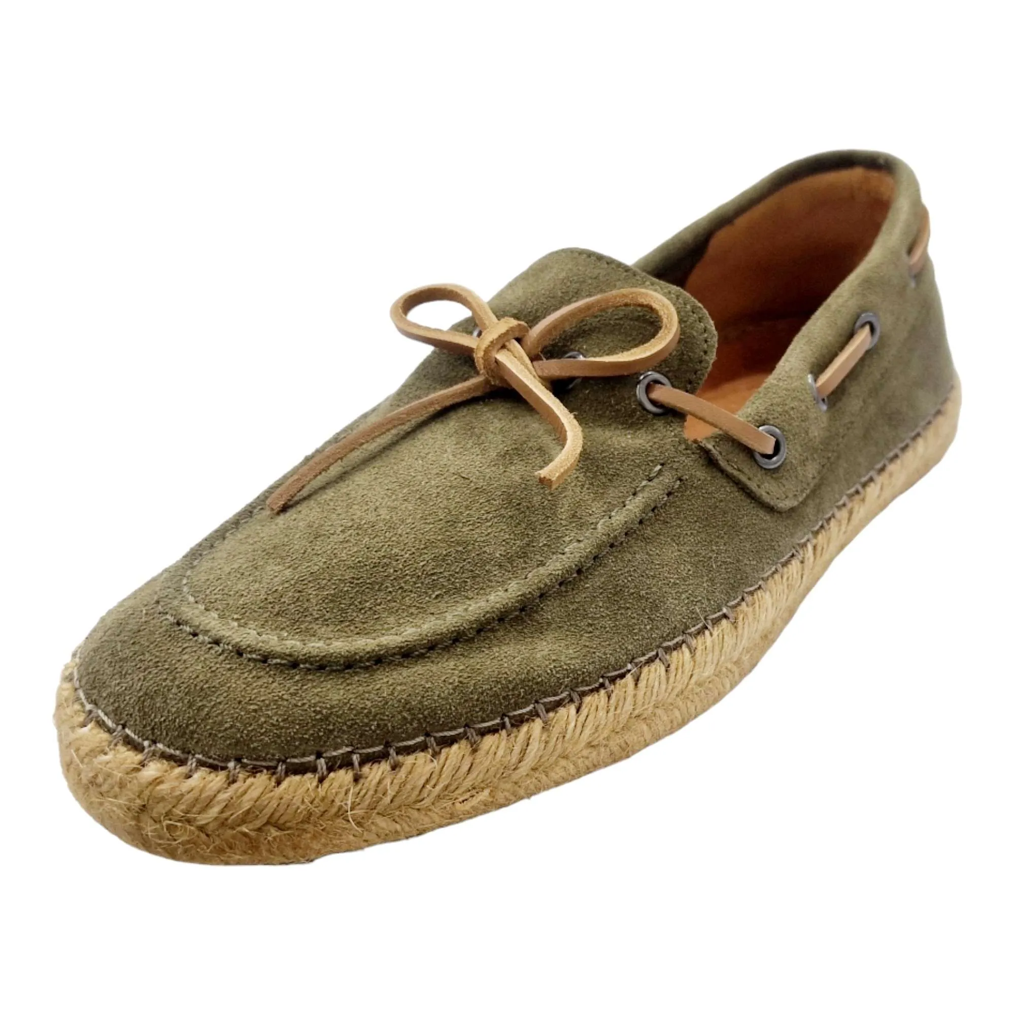ZAPATOS MOCASÍN HOMBRE SUELA YUTE CORDÓN NÁUTICO KAKI