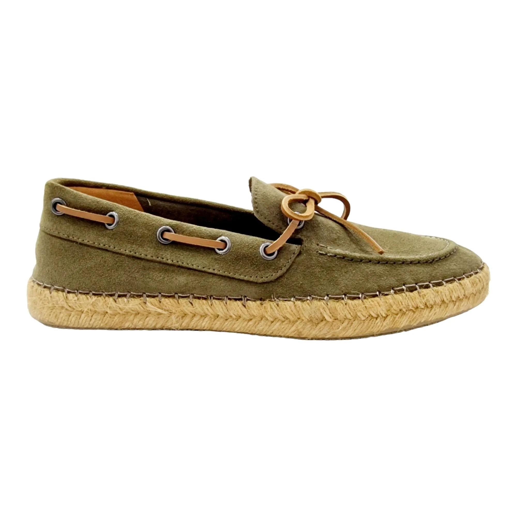 ZAPATOS MOCASÍN HOMBRE SUELA YUTE CORDÓN NÁUTICO KAKI