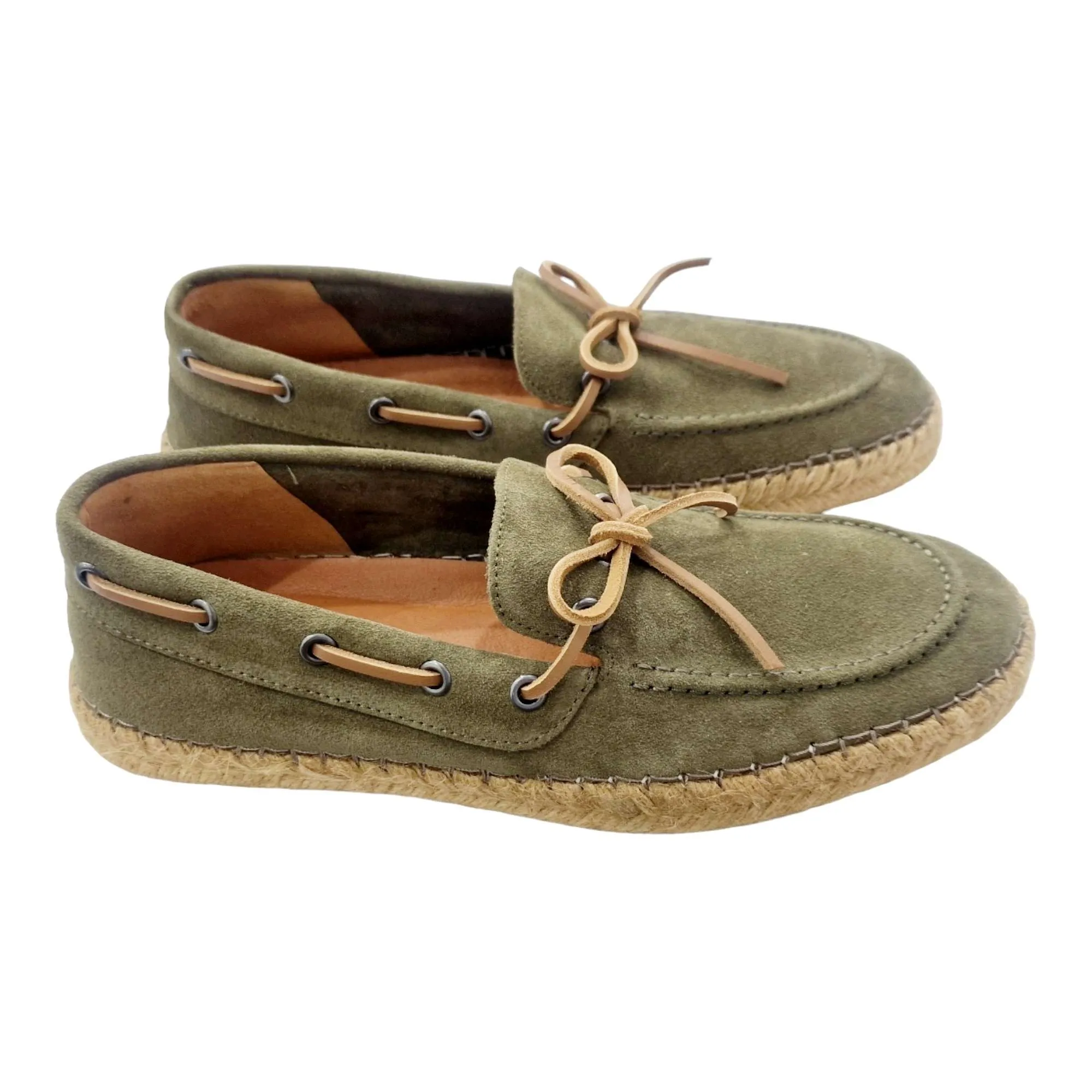 ZAPATOS MOCASÍN HOMBRE SUELA YUTE CORDÓN NÁUTICO KAKI