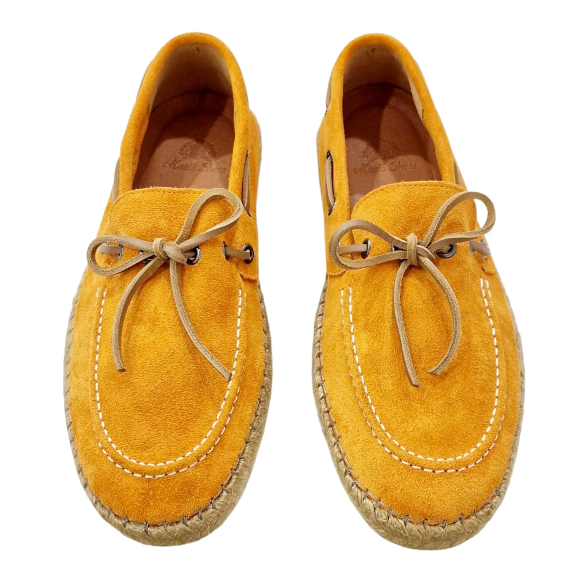 ZAPATOS MOCASÍN HOMBRE SUELA YUTE CORDÓN NÁUTICO NARANJA NARANJA