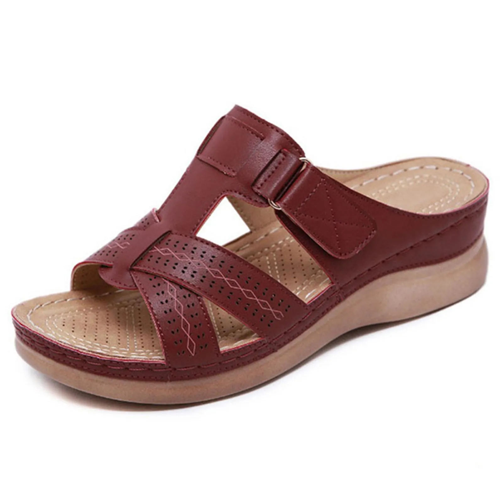 Zapatos ortopédicos para damas Sandalias de punta abierta Zapatillas de plataforma para damas Summer Beach Rubber Soft Sole