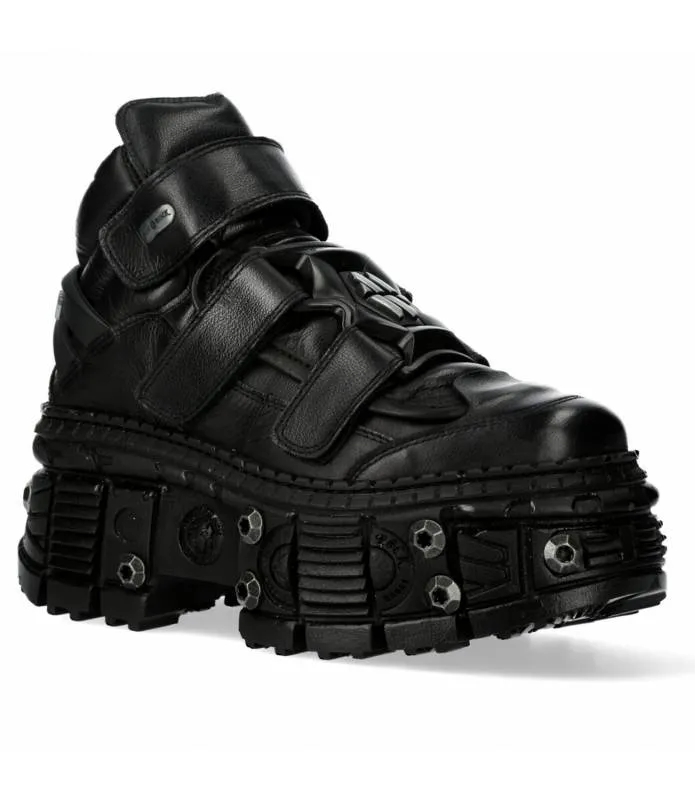 ZAPATOS PIEL SUELA TANK CON TORNILLOS CIERRE VELCRO NEW ROCK ORIGINAL WALL285S10