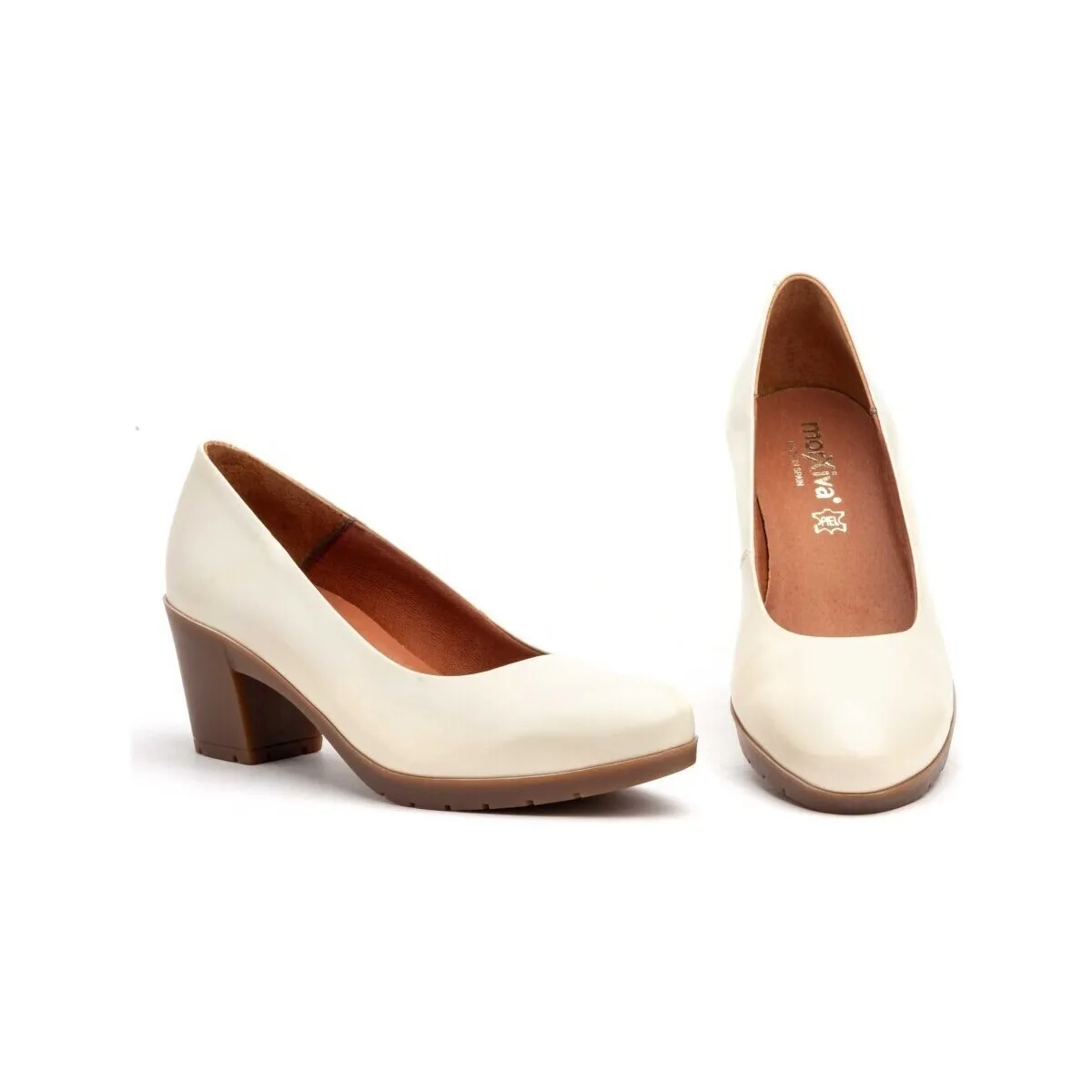 Zapatos Salones beige de piel by Morxiva